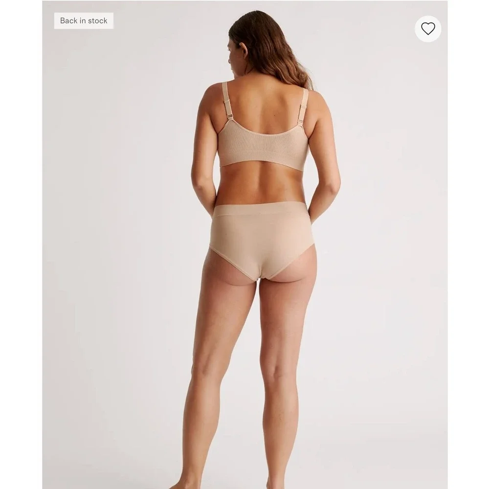 Quince Nursing Lounge Bra 2-Pack Womens XL Beige Seamless Wireless crossover